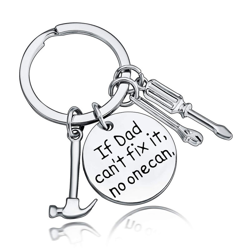 BESPMOSP Dad Keychain Daddy Gifts Father's Day Keyring Birthday Gifts From Daughter-If Dad Can't Fix It No One Can - Image 1